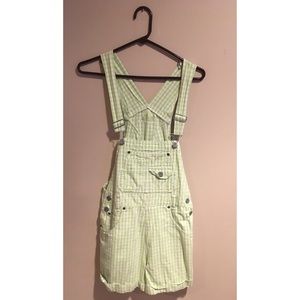 Green and White Vintage Overalls